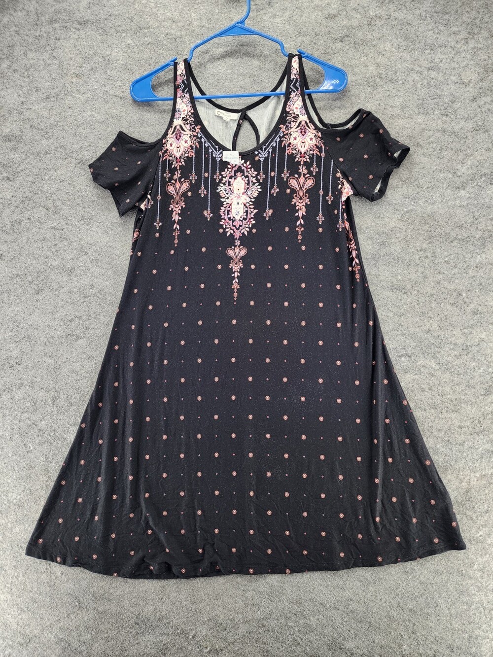 Maurices Dress Womens Medium Black Cold Shoulder Midi